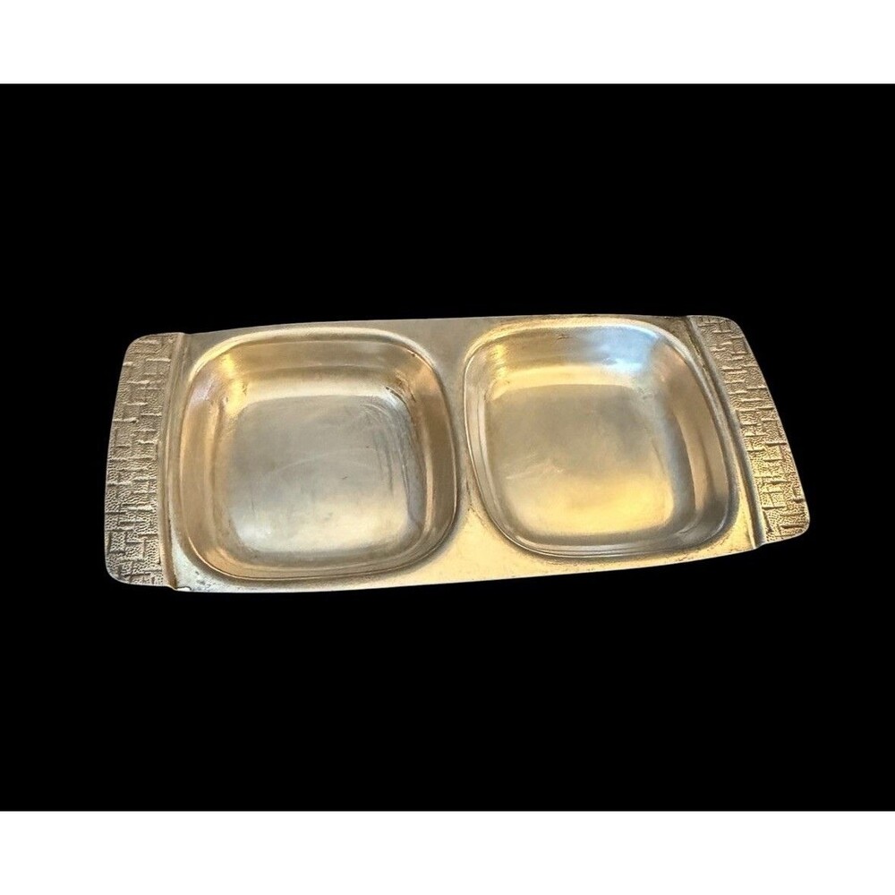 Vintage TWA Oneida Sambonet Italy Silver-Plated Double Dish Airline Snack Tray